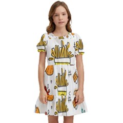 Cute Sketch  Fun Funny Collection Kids  Puff Sleeved Dress by artworkshop