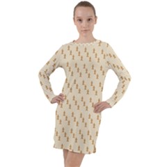 Christmas Wrapping Long Sleeve Hoodie Dress by artworkshop