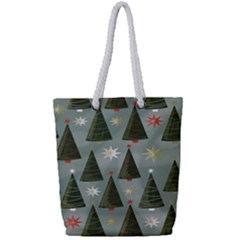 Christmas Trees Pattern Full Print Rope Handle Tote (small) by artworkshop