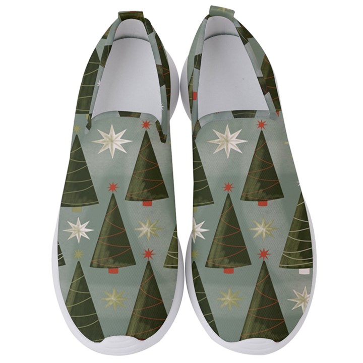 Christmas Trees Pattern Men s Slip On Sneakers