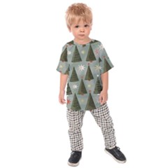 Christmas Trees Pattern Kids  Raglan Tee