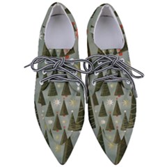 Christmas Trees Pattern Pointed Oxford Shoes