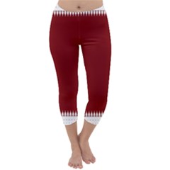 Christmas Red Graphic Capri Winter Leggings  by artworkshop