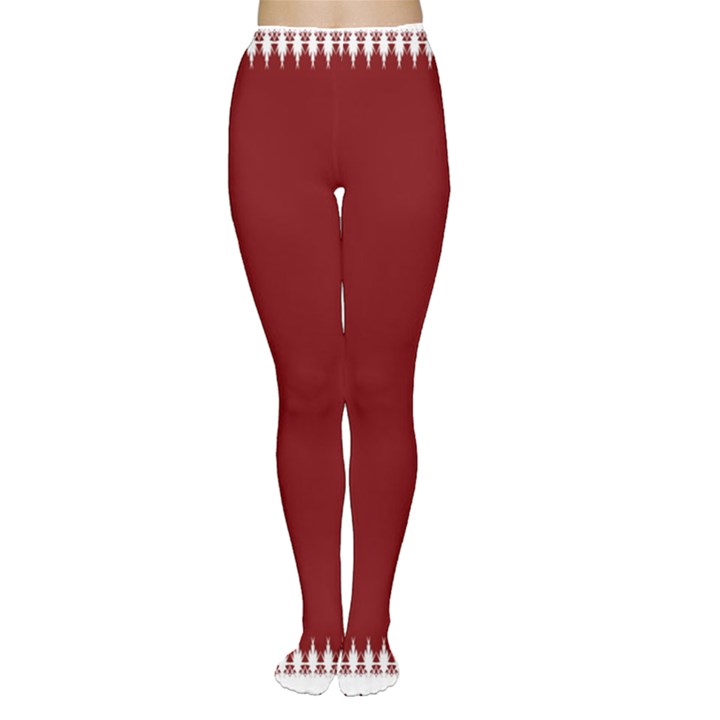 Christmas Red Graphic Tights