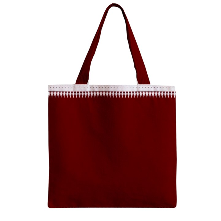 Christmas Red Graphic Zipper Grocery Tote Bag