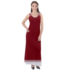 Christmas Red Graphic Sleeveless Velour Maxi Dress