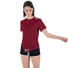 Christmas Red Graphic Asymmetrical Short Sleeve Sports Tee by artworkshop