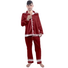 Christmas Red Graphic Men s Long Sleeve Satin Pajamas Set by artworkshop