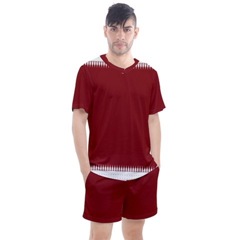 Christmas Red Graphic Men s Mesh Tee And Shorts Set by artworkshop