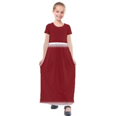 Christmas Red Graphic Kids  Short Sleeve Maxi Dress by artworkshop