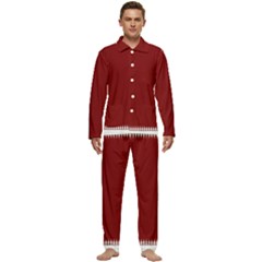 Christmas Red Graphic Men s Long Sleeve Velvet Pocket Pajamas Set by artworkshop