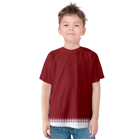 Christmas Red Graphic Kids  Cotton Tee by artworkshop