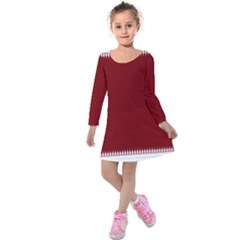 Christmas Red Graphic Kids  Long Sleeve Velvet Dress by artworkshop