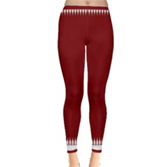 Christmas Red Graphic Inside Out Leggings by artworkshop