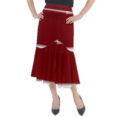 Christmas Red Graphic Midi Mermaid Skirt by artworkshop