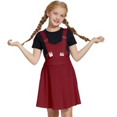 Christmas Red Graphic Kids  Apron Dress by artworkshop