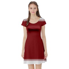 Christmas Red Graphic Short Sleeve Skater Dress by artworkshop