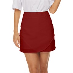 Christmas Red Graphic Mini Front Wrap Skirt by artworkshop