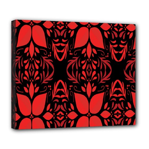 Christmas Red Black Xmas Gift Deluxe Canvas 24  X 20  (stretched) by artworkshop