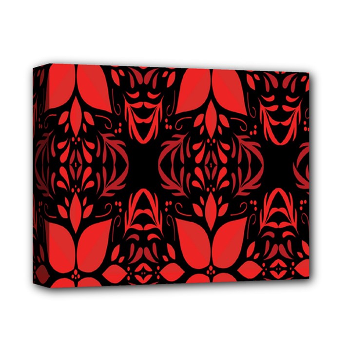 Christmas Red Black Xmas Gift Deluxe Canvas 14  x 11  (Stretched)