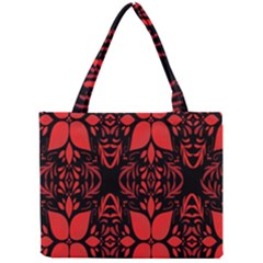 Christmas Red Black Xmas Gift Mini Tote Bag by artworkshop