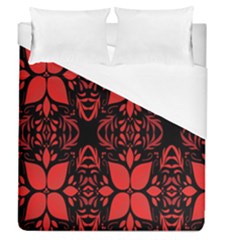 Christmas Red Black Xmas Gift Duvet Cover (queen Size)