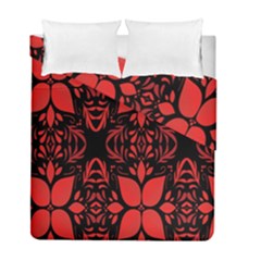 Christmas Red Black Xmas Gift Duvet Cover Double Side (full/ Double Size) by artworkshop