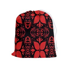 Christmas Red Black Xmas Gift Drawstring Pouch (xl) by artworkshop