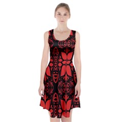 Christmas Red Black Xmas Gift Racerback Midi Dress by artworkshop