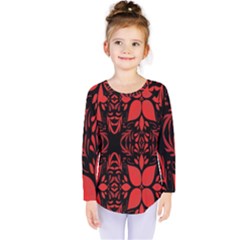 Christmas Red Black Xmas Gift Kids  Long Sleeve Tee