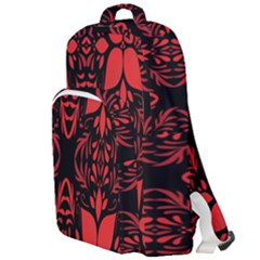 Christmas Red Black Xmas Gift Double Compartment Backpack by artworkshop