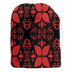 Christmas Red Black Xmas Gift Drawstring Pouch (3xl) by artworkshop