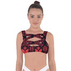 Christmas Red Black Xmas Gift Bandaged Up Bikini Top by artworkshop