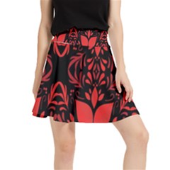 Christmas Red Black Xmas Gift Waistband Skirt by artworkshop