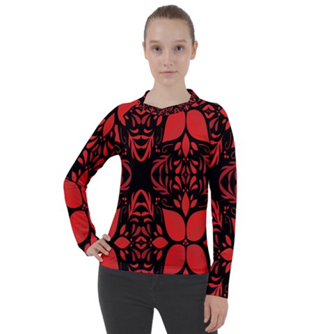 Christmas Red Black Xmas Gift Women s Pique Long Sleeve Tee by artworkshop