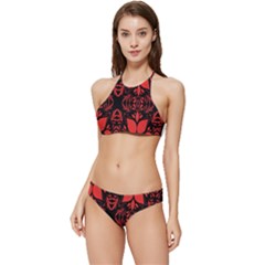 Christmas Red Black Xmas Gift Banded Triangle Bikini Set by artworkshop