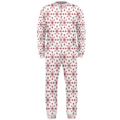 Christmas Pattern Red Stars Onepiece Jumpsuit (men) by artworkshop