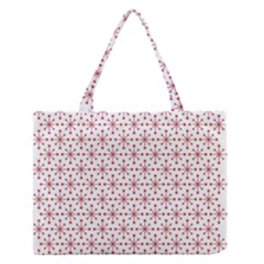 Christmas Pattern Red Stars Zipper Medium Tote Bag by artworkshop