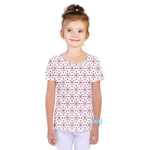 Christmas Pattern Red Stars Kids  One Piece Tee by artworkshop