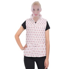 Christmas Pattern Red Stars Women s Button Up Vest by artworkshop