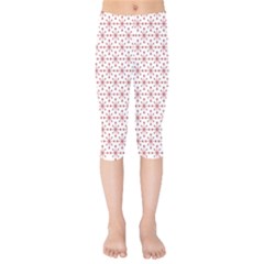 Christmas Pattern Red Stars Kids  Capri Leggings  by artworkshop