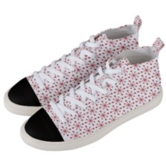 Christmas Pattern Red Stars Men s Mid-top Canvas Sneakers by artworkshop