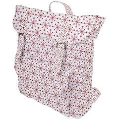 Christmas Pattern Red Stars Buckle Up Backpack by artworkshop