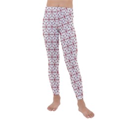 Christmas Pattern Red Stars Kids  Lightweight Velour Leggings by artworkshop