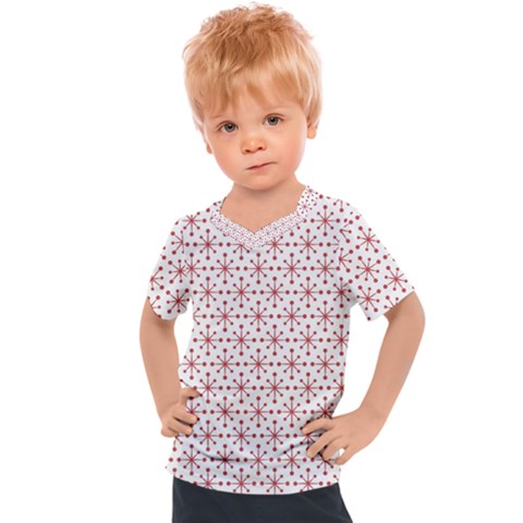 Christmas Pattern Red Stars Kids  Sports Tee by artworkshop