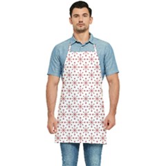 Christmas Pattern Red Stars Kitchen Apron by artworkshop