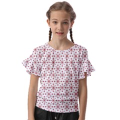 Christmas Pattern Red Stars Kids  Cut Out Flutter Sleeves by artworkshop