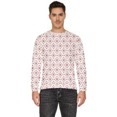 Christmas Pattern Red Stars Men s Fleece Sweatshirt by artworkshop