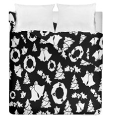 Black Card Christmas December Duvet Cover Double Side (queen Size) by artworkshop