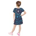 Abstract Pattern Snowflakes Kids  Short Sleeve Velvet Dress View2